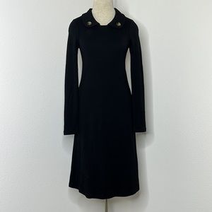 🔹 Burberry Brit Long Sleeve Midi Wool Dress